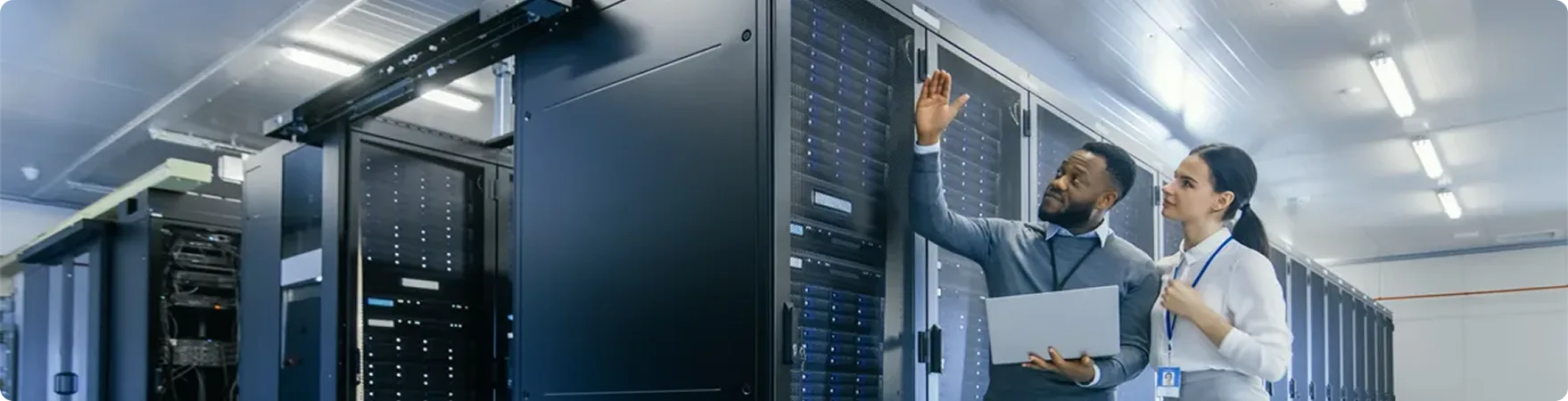 Business IT support team working together
